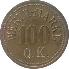 100 Pfennig Werth-Marke, Countermarked `O.K.`