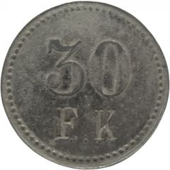 30 Pfennig Werth-Marke, Countermarked `FK`