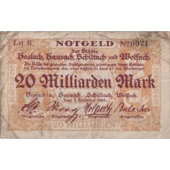 20 000 000 000 Mark Haslach, Hausach, Schiltach and Wolfach