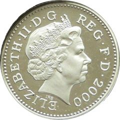 10 Pence - Elizabeth II 4th portrait, Crowned Lion, Silver Proof