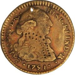1 Escudo - Carlos IV bust of Carlos III, CAROL IV