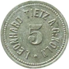 5 Pfennigs - Köln Leonhard Tietz A.G.