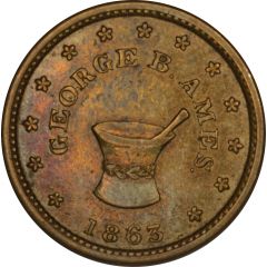 Civil War Merchant Token - George B Ames Belvidere, Ill