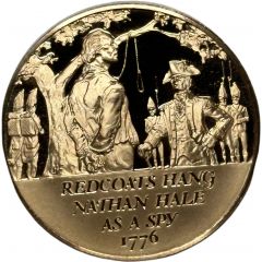 Medal - History of the American Revolution Redcoats Hang Nathan Hale as a Spy