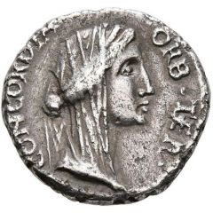 Denarius PIA FELICITAS, Concordia and Felicitas
