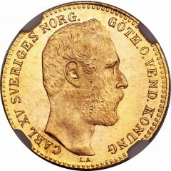 1 Carolin / 10 Francs - Carl XV