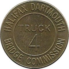 Toll Token - Halifax Dartmouth Bridge Commission Truck 4, Brass