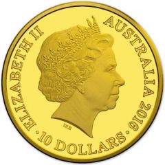 10 Dollars - Elizabeth II 4th Portrait - Year of the Monkey - Gold Proof