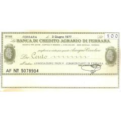 100 Lire Banca di Credito Agrario di Ferrara