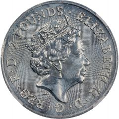 2 Pounds - Elizabeth II Churchill and Roosevelt, 1 oz Fine Silver