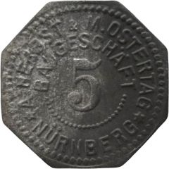 5 Pfennig - Nürnberg A. Herbst and M. Ostertag Baugeschäft