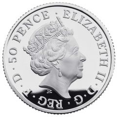 50 Pence - Elizabeth II 5th portrait, 1/4 oz Fine Silver
