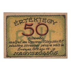 50 Fillér Ugocsai Világítási Rt., Nagyszőllős