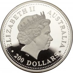 200 Dollars - Elizabeth II 4th Portrait - Koala - Platinum