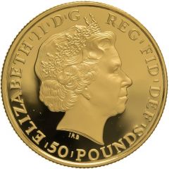 50 Pounds - Elizabeth II 4th portrait, 1/2 oz Fine Gold