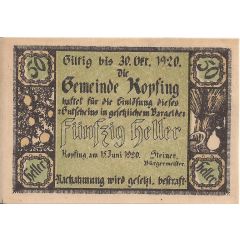 50 Heller Kopfing