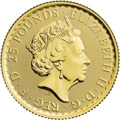 25 Pounds - Elizabeth II 5th portrait, 1/4 oz Fine Gold