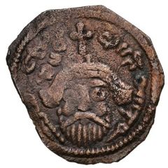 Nummus / Fals - Abd al-Malik ibn Marwan to al-Walid I ibn `Abd al-Malik - pseudo-Byzantine type, facing bust Arab-Byzantine