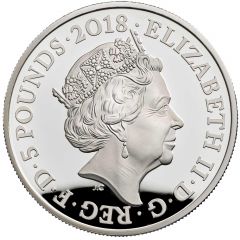 5 Pounds - Elizabeth II Remembrance Day 2018, Silver Piedfort