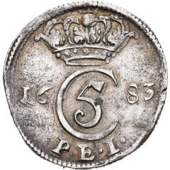 8 Skilling - Christian V Christiania type II, with PG