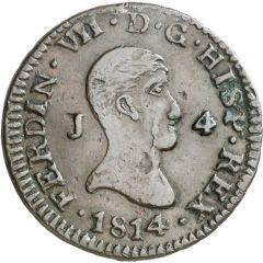 4 Maravedis - Fernando VII Jubia mint, 1st portrait