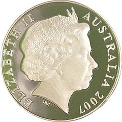 5 Dollars - Elizabeth II 4th Portrait - Clifford Possum Tjapaltjarri - Masterpieces in Silver