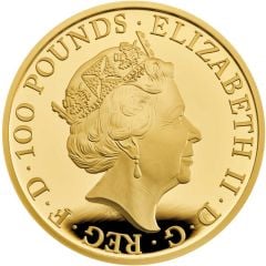 100 Pounds - Elizabeth II Falcon of Plantagenets, Gold Proof