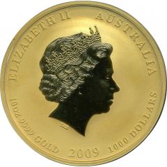 1000 Dollars - Elizabeth II 4th Portrait - Year of the Ox - Gold Bullion Coin