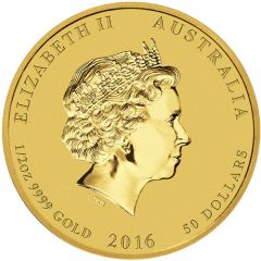 50 Dollars - Elizabeth II 4th Portrait - Year of the Monkey - Gold Bullion Coin