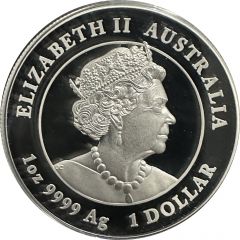 1 Dollar - Elizabeth II 6th Portrait - Year of the Tiger - Silver Proof, High Relief