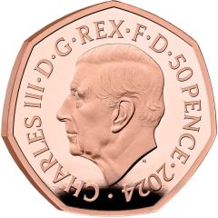 50 Pence - Charles III Stegosaurus, Gold Proof