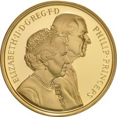 5 Pounds - Elizabeth II Golden Wedding, Gold Proof