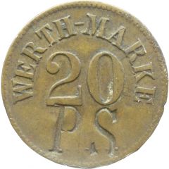 20 Pfennig Werth-Marke, Countermarked `PS`