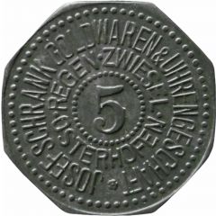 5 Pfennig - Regen Josef Schrank Goldwaren and Uhrengeschäft