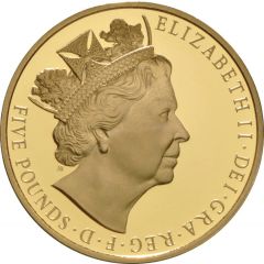 5 Pounds - Elizabeth II Longest Reign, Gold Proof