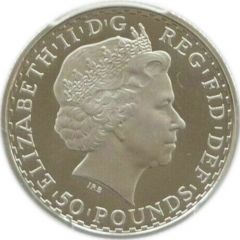 50 Pounds - Elizabeth II 4th portrait, 1/2 oz Fine Platinum