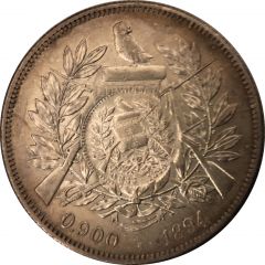 1 Peso Counter-stamped coinage