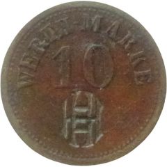 10 Pfennig Werth-Marke, Countermarked `HHH`