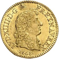 1/2 Gold Louis with 8 Ls - Louis XIV