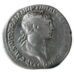 Denarius - Trajan P M TR P COS VI P P S P Q R, Virtus