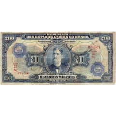 200 Cruzeiros overprint on 200 Mil Réis P# 81