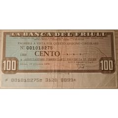 100 Lire Banca del Friuli