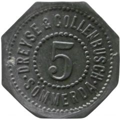 5 Pfennig - Sömmerda Dreyse and Collenbusch