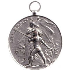 Federal Gymnastics Festival Lausanne, silver-plated bronze, with loop