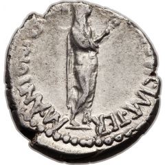Denarius - Mark Antony M•ANTONIVS•M•F•M•N•AVGVR•IMP•TERT / III•VIR•R•P•C•COS•DESIG•ITER•ET•TERT