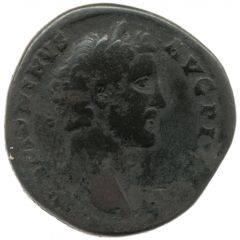 Sestertius - Antoninus Pius P M TR POT COS III S C, Victory