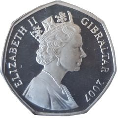 50 Pence - Elizabeth II 25 Year Anniversary of Falkland Conflict