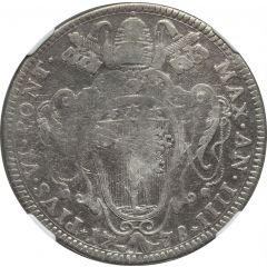1/2 Scudo Romano - Pius VI St. Petronius facing left