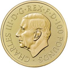 100 Pounds - Charles III Beowulf & Grendel, 1 oz Fine Gold
