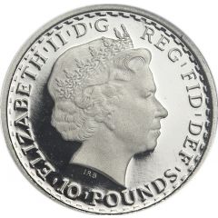 10 Pounds - Elizabeth II 4th portrait, 1/10 oz Fine Platinum